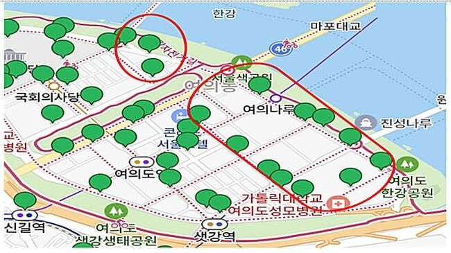 행사당일 따릉이 대여소 임시 폐쇄 구간