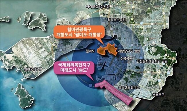인천 야간관광벨트 조성사업 위치도