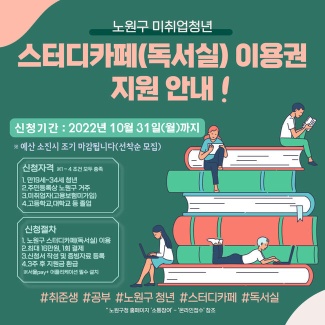 지역 내 미취업 청년의 구직활동을 장려하기 위한<strong lang="EN-US">&nbsp;</strong><strong lang="EN-US">&lsquo;</strong><strong>스터디카페 및 독서실 이용권 지원사업</strong><strong lang="EN-US">&rsquo;</strong>을 확대한다<span lang="EN-US">.