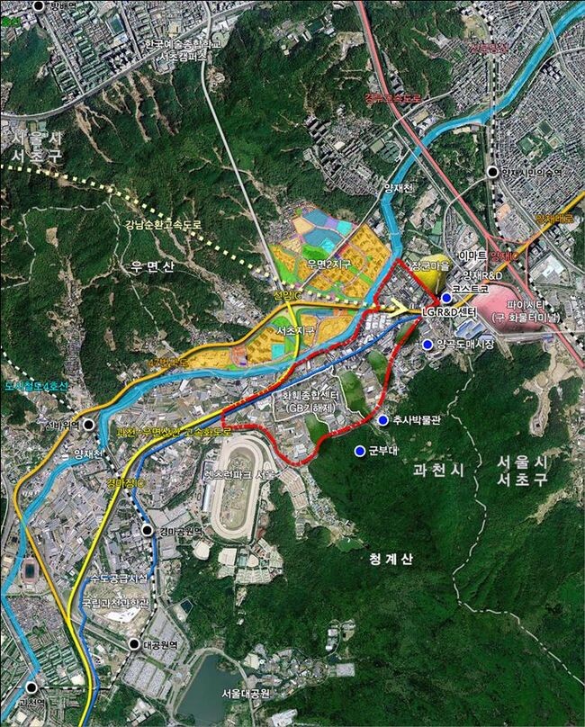과천 주암지구 위치도&nbsp;