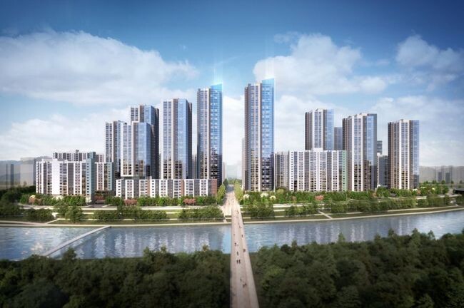 양재천변 스카이라인 계획안...양재천변 텐트형(최고50층, 3800세내 내외) 경관 형성