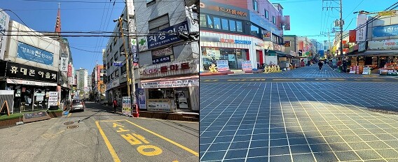왼쪽) 용왕산 가는길 정비 전&nbsp; &nbsp; &nbsp; &nbsp; &nbsp; &nbsp; &nbsp; &nbsp; &nbsp; &nbsp;오른쪽) 용왕산 가는길 정비 후&nbsp;