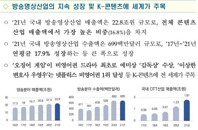 '오징어 게임', '이상한 변호사 우영우' 이을 방송영상콘텐츠 집중 육성한다. 자료=문화체육관광부 제공