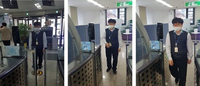 디지털 신기술을 활용하여 청사 입주직원과 방문객 모두 편리하게 청사를 출입할 수 있도록 ‘도보 이동형(워크스루) 서비스’와 ‘무인 방문자 안내 시스템’을 3월 시범운영을 시작으로 올해 본격적으로 서비스를 제공한다.