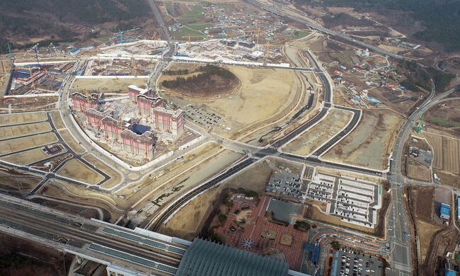 신경주역세권 신도시 항공 사진