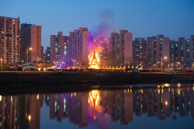 양천구, 지난 2019년 정월대보름 축제 달집태우기 현장