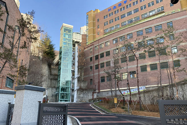 금동초교-벽산아파트 간 구름다리 개통(사진=금천구청 제공)