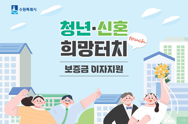 수원시, 무주택 청년&middot;신혼부부 200가구에 전월세보증금 대출 이자 1%지원 (사진제공=수원시청)