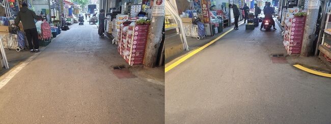 남구로시장 고객선 재정비 전후 모습