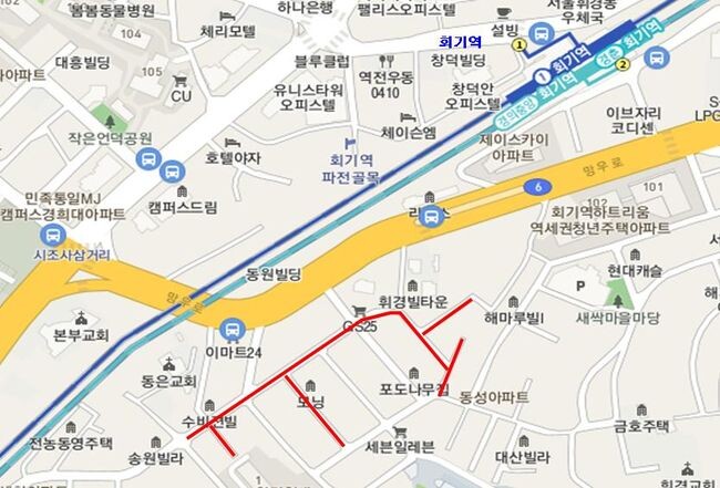 노후도로 정비공사 위치도