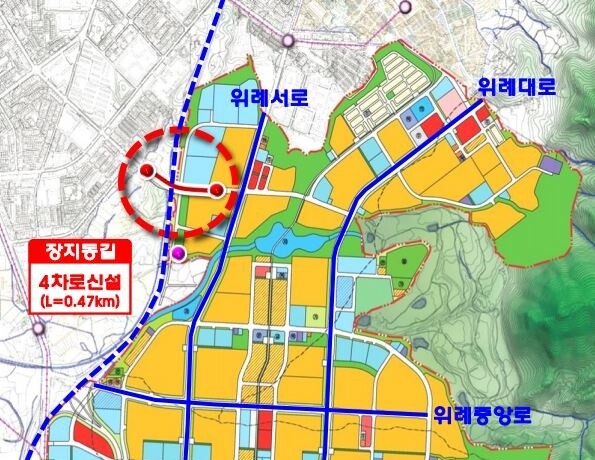 장지동길 신설도로 위치도
