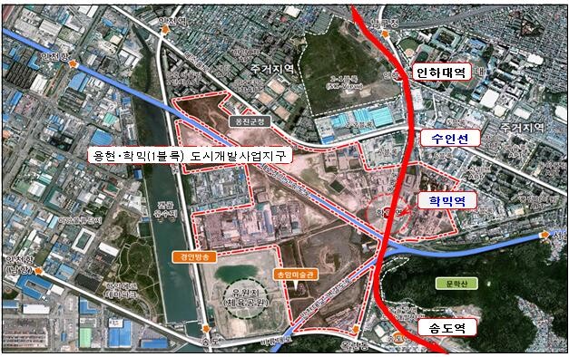 수인선 학익역(가칭) 신설사업 위치도