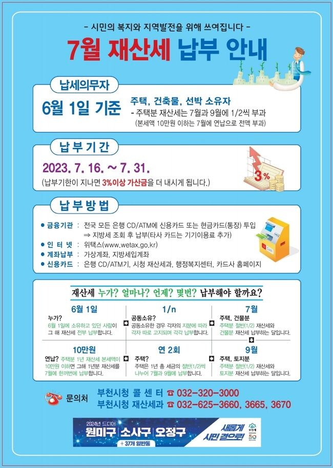 2023년 7월 재산세 납부 안내문