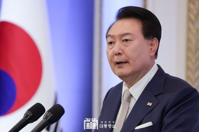 윤석열 대통령이 지난 9일 독립유공자 및 유족 초청 오찬에서 발언하고 있다.&nbsp;