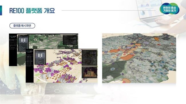 ‘경기 RE100 플랫폼’ 예시 화면 