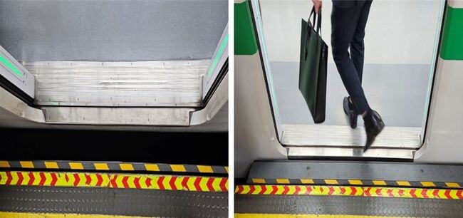 자동안전발판 작동 전/후 사진 (서울시 제공)