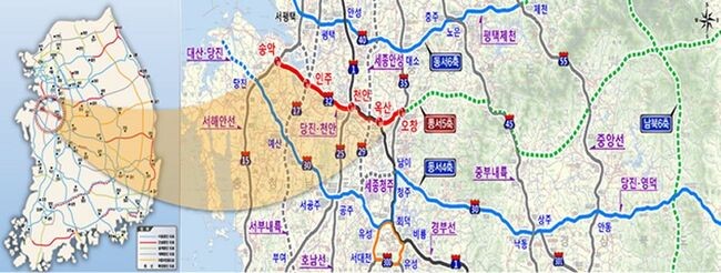 당진-천안 노선도