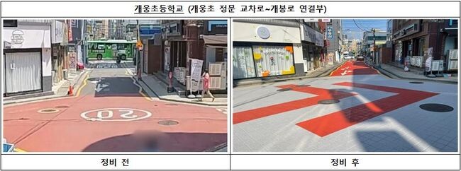 개웅초등학교 전후 모습