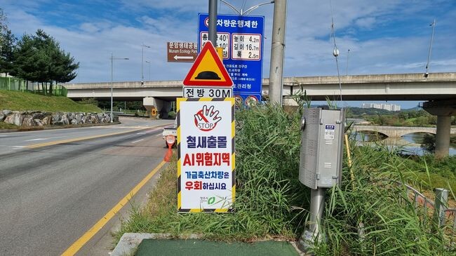 축산 관련 차량 및 종사자 철새도래지 진입제한_사진(문암생태공원앞)