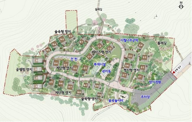 앵봉산가족캠핑장 배치도
