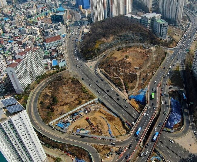 도시농업체험장 및 숲속놀이터 공사 전 전경사진.