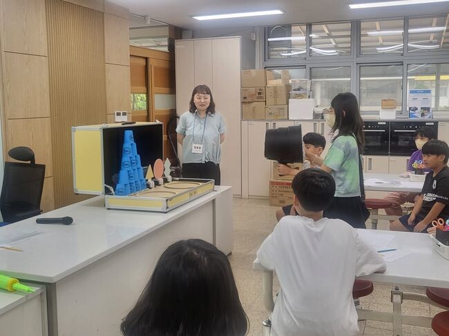 공기대포 실험 모습 