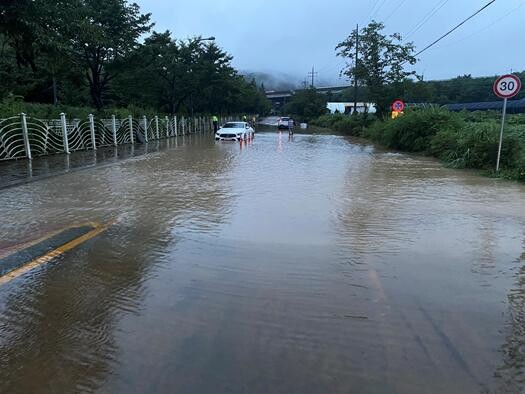 지난해 침수피해가 발생했던 광교산로 일대.