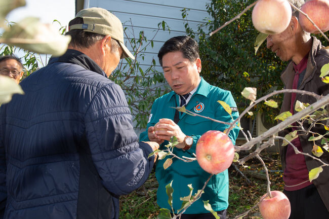 김창규 제천시장, 우박 피해농가 현장 점검