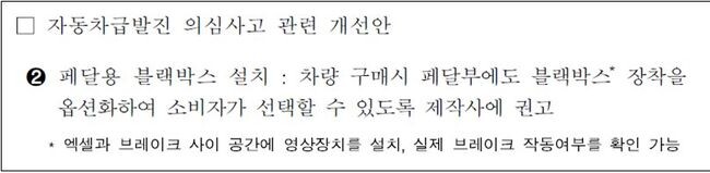 <span contenteditable="true">국토부가 새롭게 제출한 자동차 급발진 의심사고 관련 개선안 