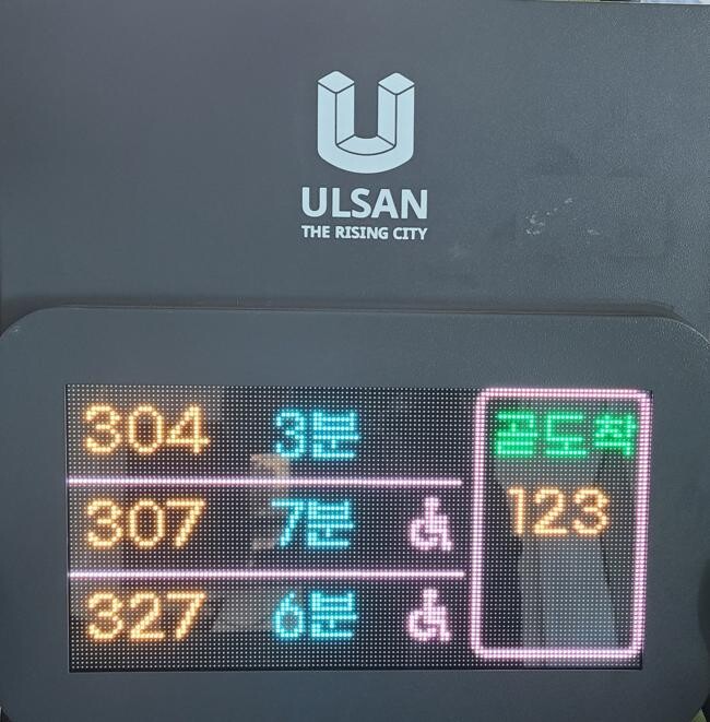 알뜰형 버스정보단말기 화면 (1~19노선)