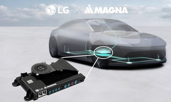 LG전자가 자동차 부품업체 마그나와 협업해 인포테인먼트 시스템(IVI)과 첨단운전자보조시스템(ADAS)을 통합한 단독 플랫폼을 개발했다. 해당 플랫폼이 차량에 탑재돼 인포테인먼트, 자율주행, 운전자 보조 등의 기능을 통합 관리하는 모습의 개념도