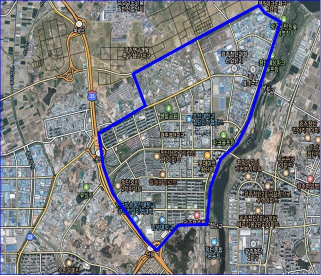 자전거마을 시범지구 대상지 위치도&nbsp;