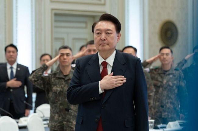 윤석열 대통령이 지난 31일 영빈관에서 군 주요지휘관회의를 직접 주재하고 있다.&nbsp;