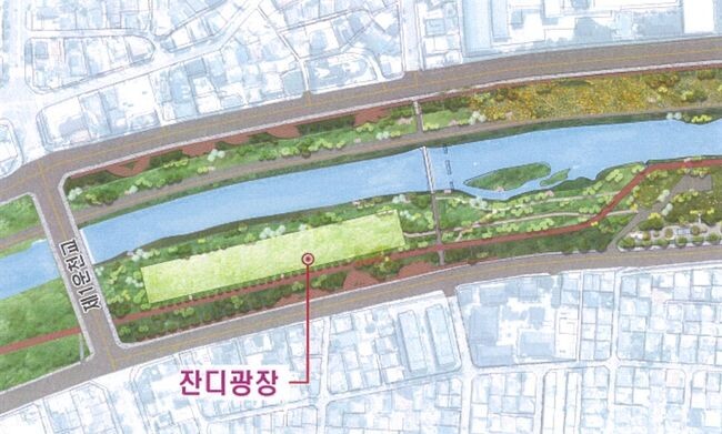 청주시, 무심천 피크닉존 조성 추진-평면도 