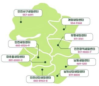 인천 관내 여성새로일하기센터(새일센터) 안내