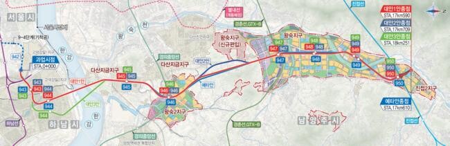 강동하남남양주선 노선도&nbsp;