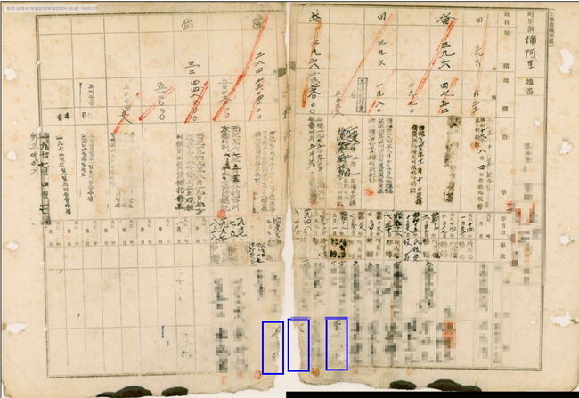 훼손된 구 토지대장의 모습. 훼손‧마모 등으로 인해 소유주 확인이 불가능했다.
