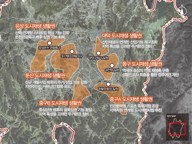 도시재생 생활권 6개 권역