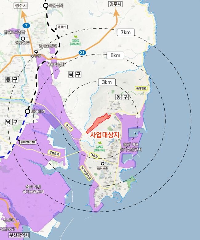 남목 일반산업단지&rsquo;조성사업 위치도