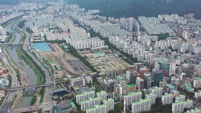 창동차량기지 일대 개발 예정지의 현장 사진(항공 사진)