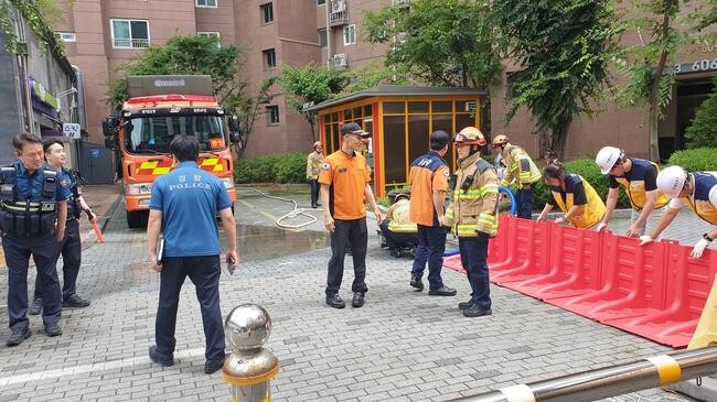 김포시, 김포소방서와 지하침수 대응 합동훈련 실시