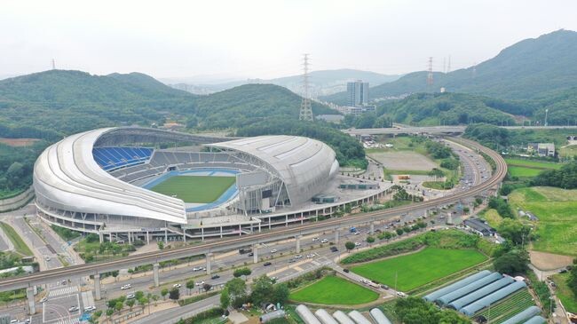 반디비 체육센터가 조성될 용인미르스타디움 임시주차장 부지 전경