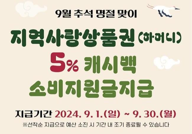하남시 &quot;9월은 하머니로 장보세요&quot;&hellip;추석 맞이 최대 1만 원 캐시백 이벤트