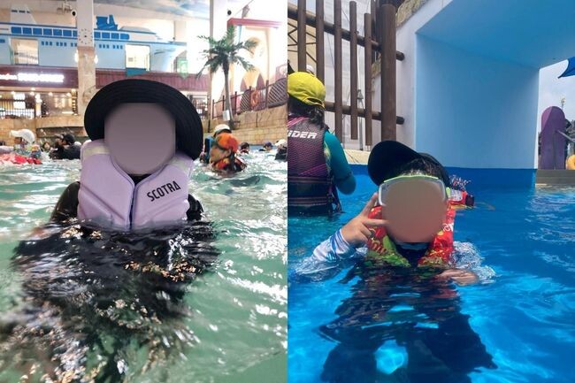 은평구 드림스타트 여름방학 워터파크 가족 체험 행사 참여자 모습