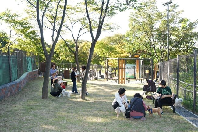 지난 4일 정식 개장한 용마폭포 반려가족 쉼터 모습