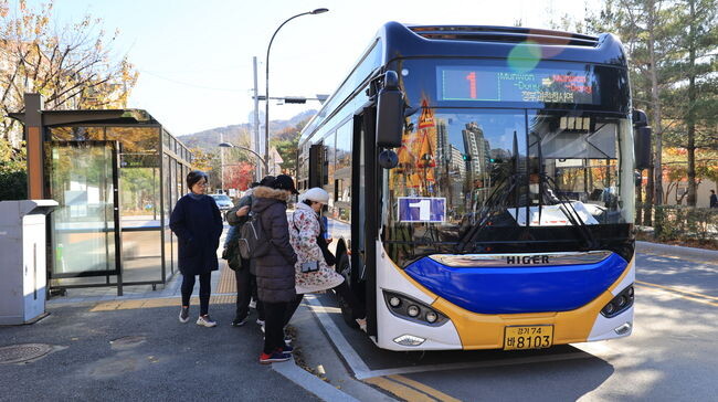 과천에서 운영하는 1번 마을버스&nbsp;