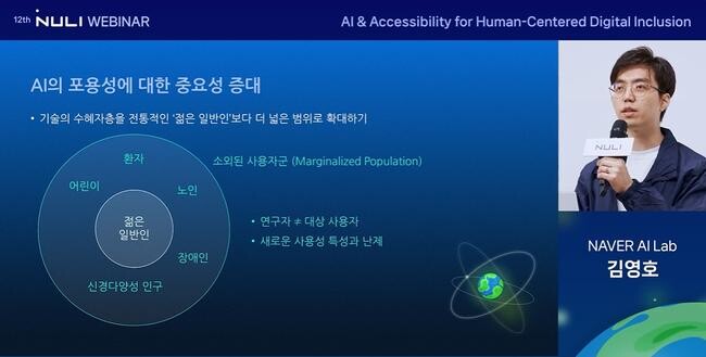 3일 개최된 ‘2024 널리 웨비나’에서 발표를 진행하는 네이버클라우드 AI Lab 김영호 리더 