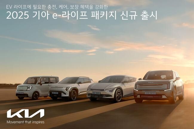 기아가 전기차(이하 EV) 라이프 전반에 필요한 충전, 케어, 보장 프로그램을 제공하는 `e-라이프 패키지`의 혜택을 강화해 새롭게 선보인다.