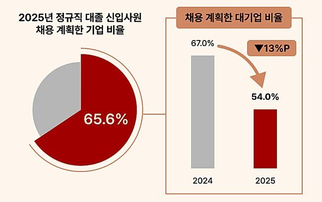 국내 기업 총 897곳 대상 `2025년 채용 계획` 조사 결과 (자료 제공=인크루트)