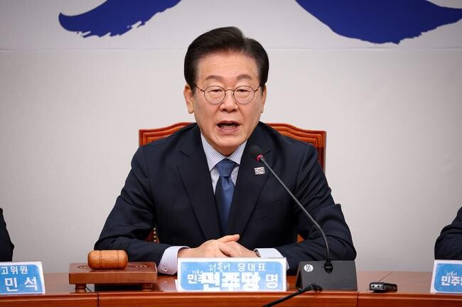 이재명 더불어민주당 대표가 2025.02.07. 열린 최고위원회의에 참석하여 발언하고 있다.